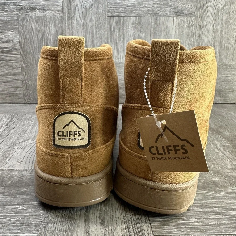 Cliffs by White Mountain Isaac-M Boots Mens 12 Brown Faux‎ Suede Fur Lined NEW